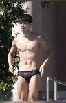 Sexy boys in speedo public swim