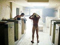 Crazy and funny guys in the locker room