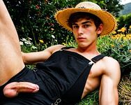 Hot crush guy in straw hat