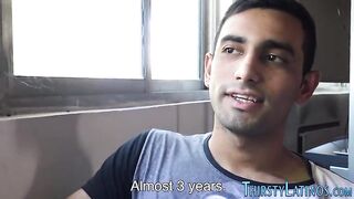 Gay latino covered in cum