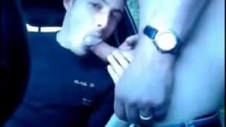 Blowing a guy at the car park and he cums on my fa