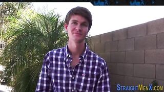 Straight dude tugs cock