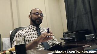 Black doctor bear gets big cock sucked