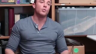 Muscled shoplifter sucks mall cops cock