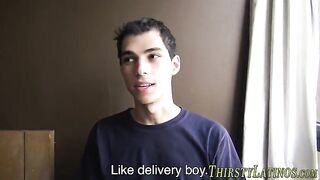 Latin guy jerks off after sucking dick