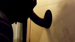 BBC getting sucked at homemade glory hole with CIM