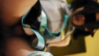 cute Japanese teen CD riding cock