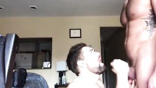 Muscle Hunks' Feeding Time: Blow and Hand Job