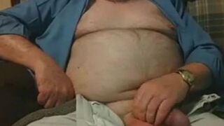 Hairy Grandpa Bear Fondling His Cock