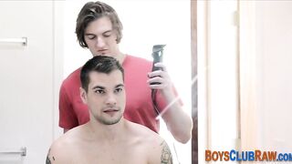 Horny hunks ass cummed